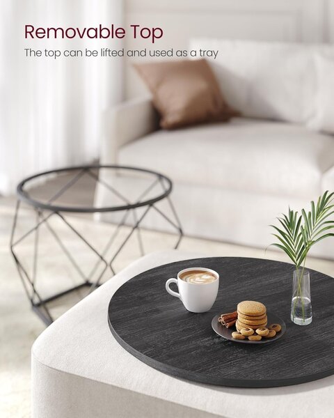 Set 2 masute de cafea Vasagle Gri inchis 60x60x45 cm