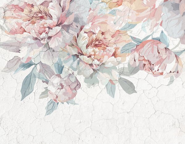 Fototapet Motive florale delicate în nuanțe pastelate delicate, Fototapet flori, Fototapet populare, w00896 - Tapeko.ro