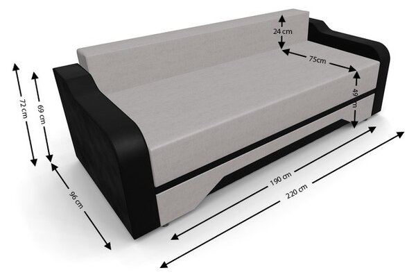 Canapea Extensibila Royal Mini, Crem