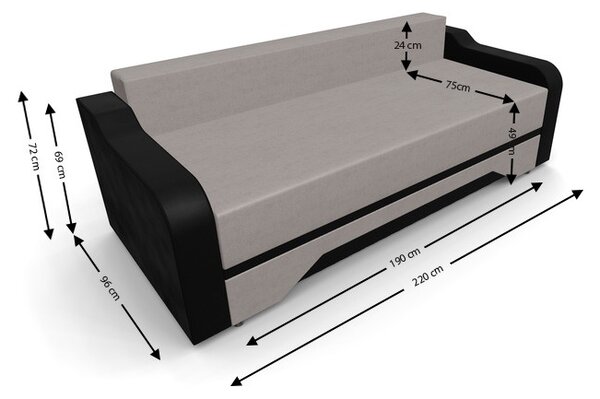 Canapea Extensibila Royal Mini, Bej