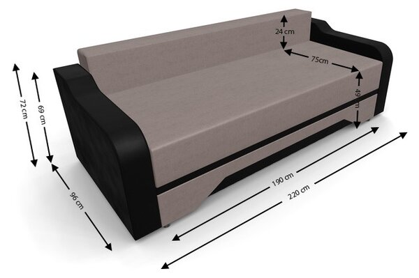 Canapea Extensibila Royal Mini, Maro deshis