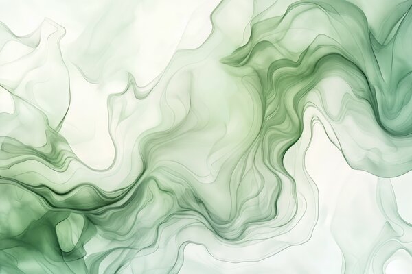 Tapet Valuri abstracte verzi pe un fundal deschis, Fototapet 3D, w01185 : Uwalls.ro