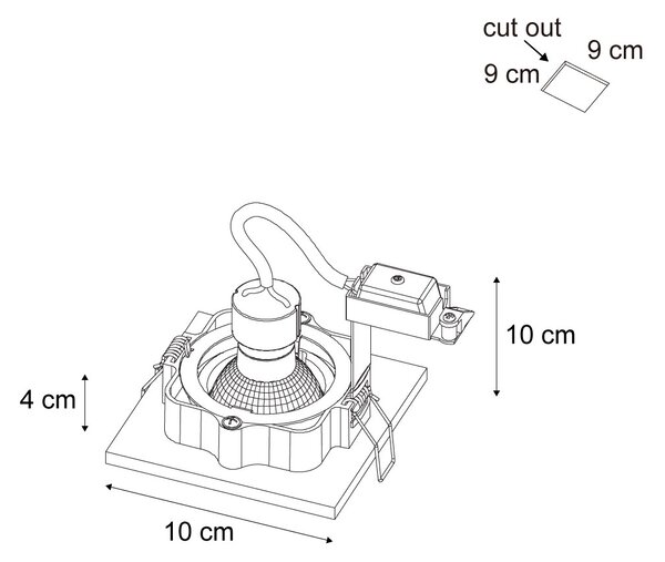 Set de 6 spoturi încastrate moderne bej GU10 50mm rotative și înclinabile - Qure