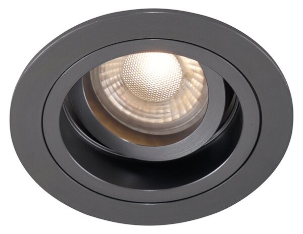 Set de 6 spoturi încastrate moderne Gunmetal GU10 50mm Rotunde Înclinabile - Chuck
