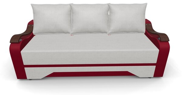 Canapea Extensibila Sally Mini, Bej deschis/Rosu