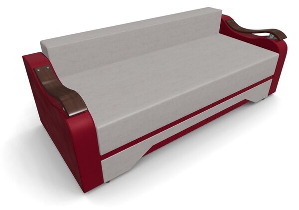 Canapea Extensibila Sally Mini, Crem/Rosu