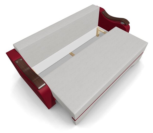 Canapea Extensibila Sally Mini, Bej deschis/Rosu