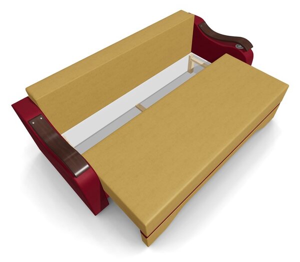 Canapea Extensibila Sally Mini, Mustar/Rosu