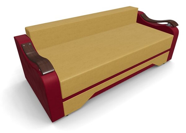 Canapea Extensibila Sally Mini, Mustar/Rosu