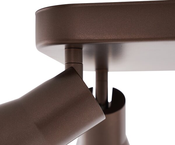 Spotlight tavan patrat GU10 50mm bronz închis cu 4 lumini - Stanley