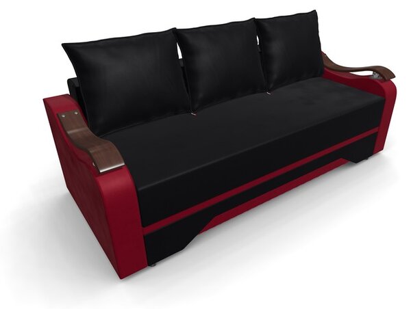 Canapea Extensibila Sally Mini, Negru/Rosu