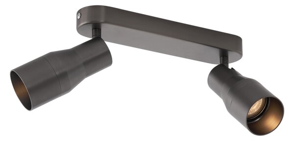 Spot plafon rotund cu două lumini, culoare metal gri-închis, GU10, 50 mm - Stanley