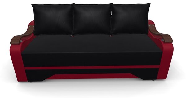 Canapea Extensibila Sally Mini, Negru/Rosu