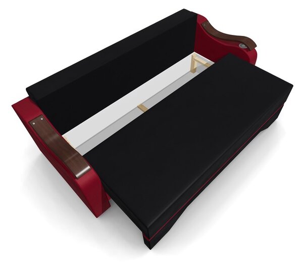 Canapea Extensibila Sally Mini, Negru/Rosu