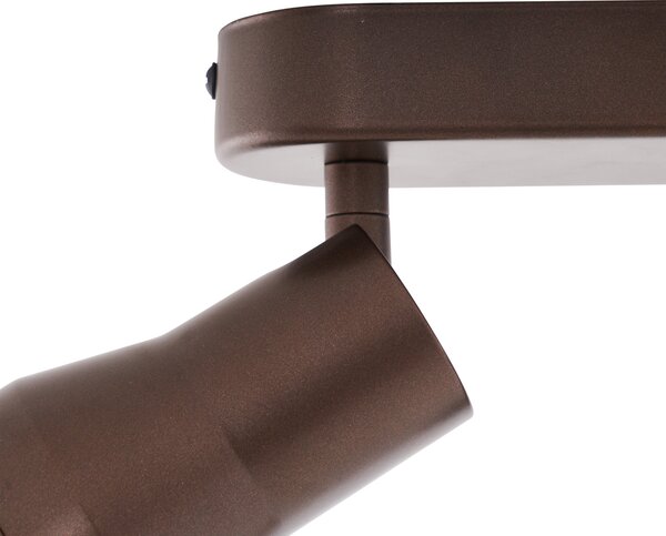 Spotlight rotund de plafon bronz închis GU10 50mm 3 lumini - Stanley
