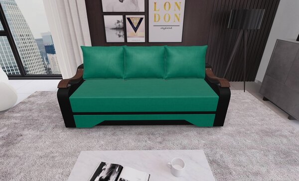 Canapea Extensibila Sally Mini, Verde/Negru