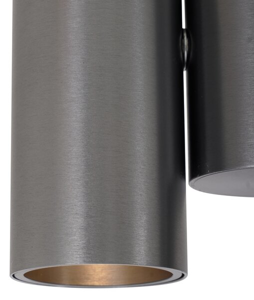 Spot de design integrat, metal gri-tun, GU10, 50 mm, 2 lumini, inclinabil - Michael