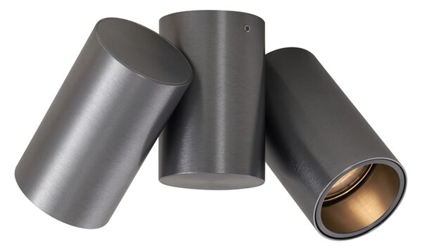 Spot de design integrat, metal gri-tun, GU10, 50 mm, 2 lumini, inclinabil - Michael