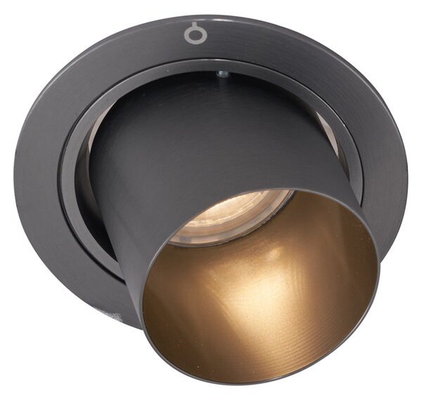 Set de 6 spoturi încastrate moderne Gunmetal GU10 50mm Rotunde Înclinabile - Installa