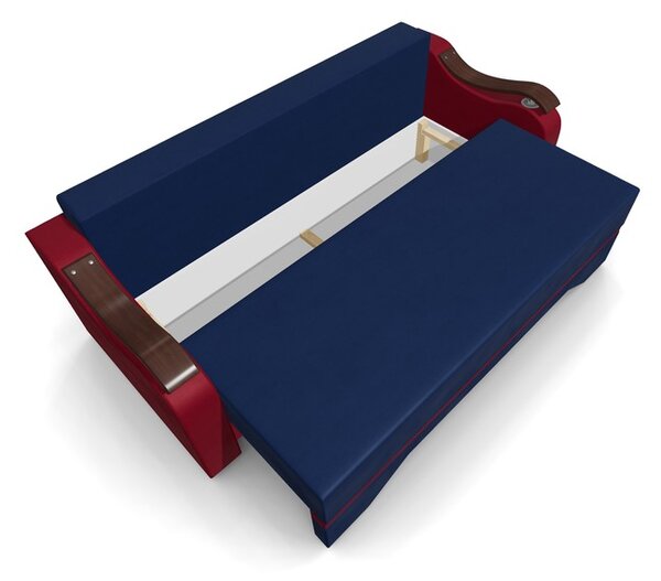 Canapea Extensibila Sally Mini, Albastru/Rosu