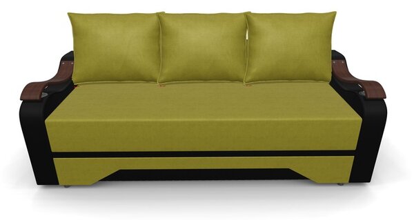 Canapea Extensibila Sally Mini, Verde masliniu/Negru