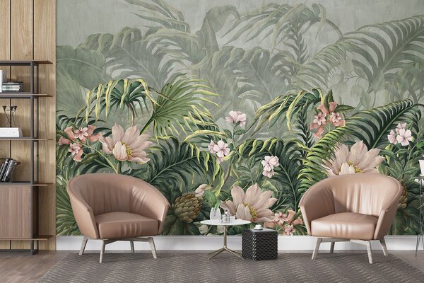 Fototapet Flori tropicale într-o armonie liniștită, Fototapet pădure, Fototapet populare, w01309 - Tapeko.ro