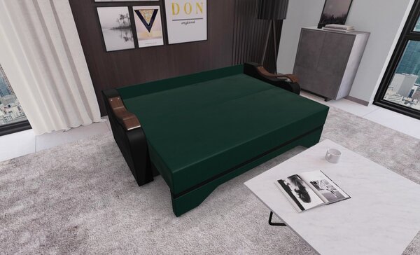 Canapea Extensibila Sally Mini, Verde/Negru