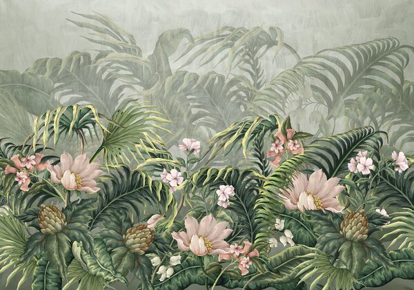 Fototapet Flori tropicale într-o armonie liniștită, Fototapet pădure, Fototapet populare, w01309 - Tapeko.ro