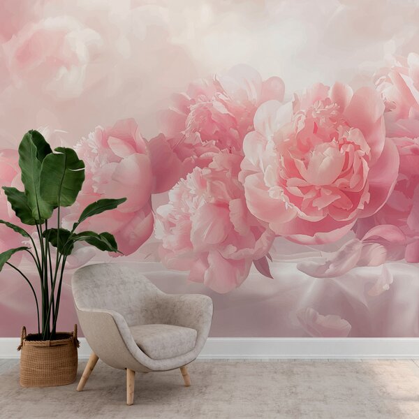 Tapet Peonii, Fototapet 3D, Fototapet 3D Flori, w01234 : Uwalls.ro
