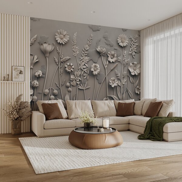 Fototapet Motiv floral delicat, în nuanțe delicate, Fototapet flori 3D, Fototapet populare, w07869v1 - Tapeko.ro