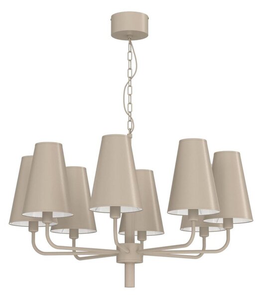 Candelabru suspendat pe lanț TORTOLA 8xE14/15W/230V bej