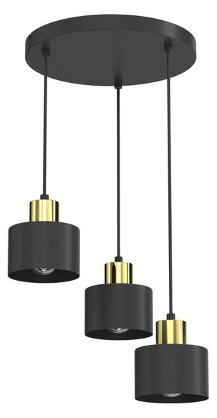 Lampă suspendată cu cablu PARKLA 3xE27/15W/230V, negru