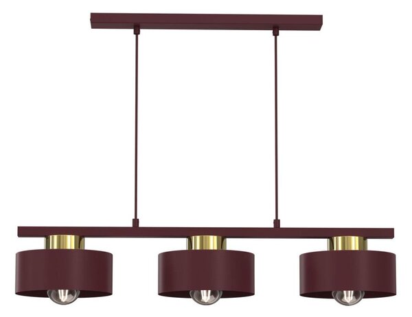 Lustră cu cablu MARTI 3xE27/15W/230V bordo/auriu