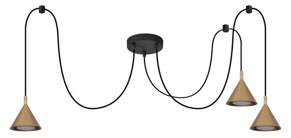 Brilagi - Candelabru suspendat pe cablu CONE TRIPLE SPIDER 3xGX53/15W/230V auriu