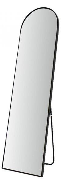 Oglindă decorativă de podea, ramă metalică neagră, 150x40 cm