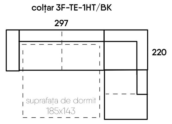 Coltar extensibil cu depozitare LEGATO textil