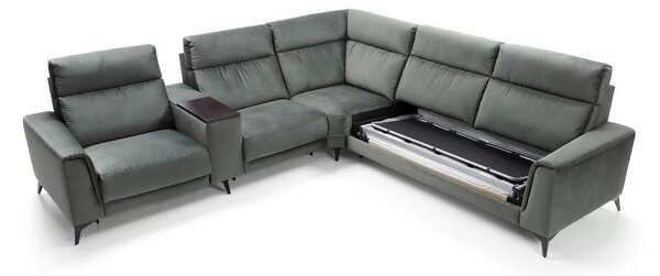 Coltar extensibil cu recliner LEGATO din stofa