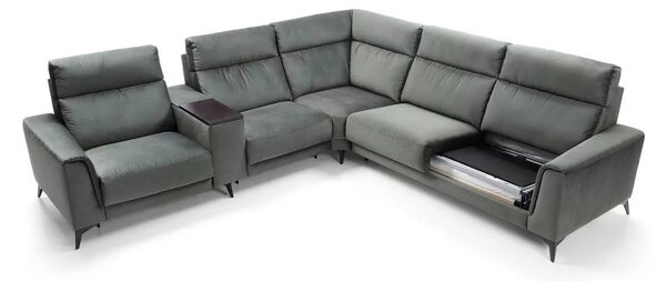 Coltar extensibil cu recliner LEGATO din stofa