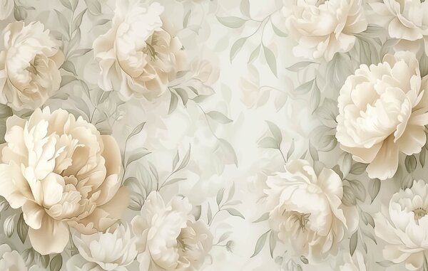 Fototapet Motive florale elegante în nuanțe delicate, Fototapet natură, Fototapet populare, w07892 - Tapeko.ro