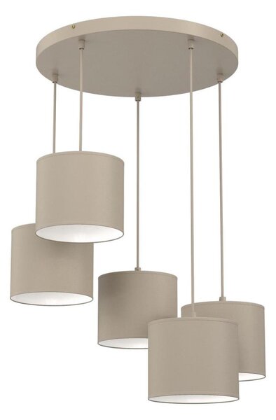 Lustră suspendată pe cablu ARDEN 5xE27/15W/230V diam. 44 cm, bej