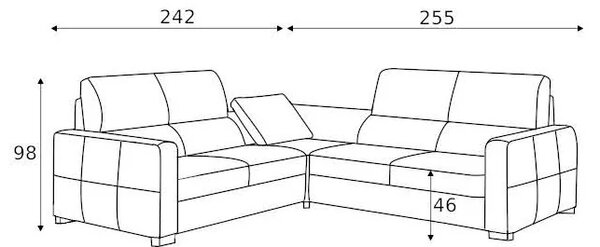 Coltar extensibil Leonardo 25F-E-1RF-1RF piele