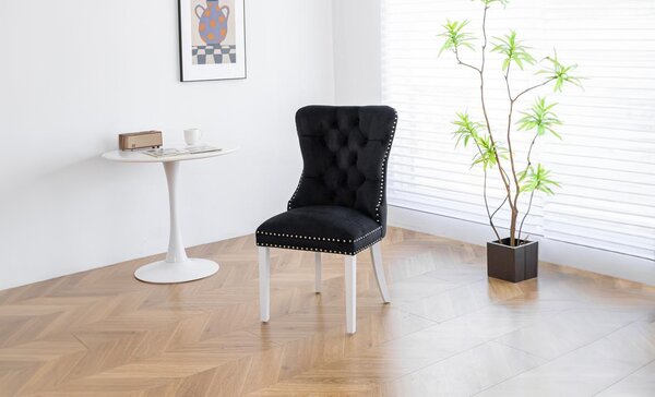Scaun Living KJC005 Negru/Alb