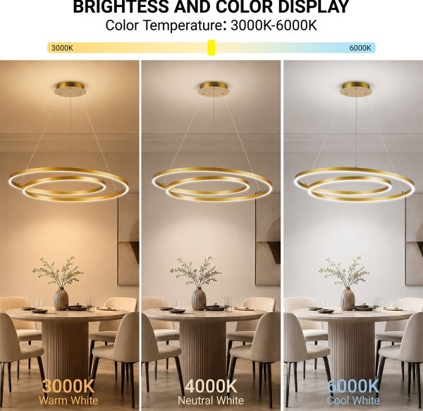 BRILAGI-LED Candelabru LED cu reglare a intensității luminii pe cablu TWISTER LED/105W/230V 3000-6000K auriu + telecomandă