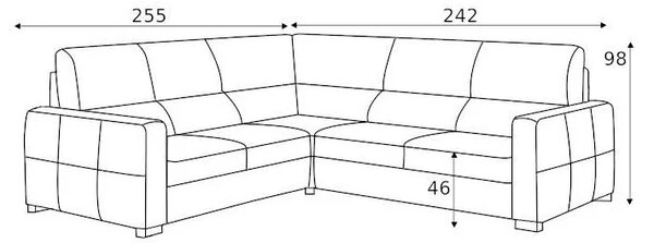 Coltar extensibil Leonardo 25F-E-1RF-1RF piele