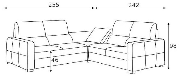 Coltar extensibil Leonardo 25F-E-1RF-1RF piele