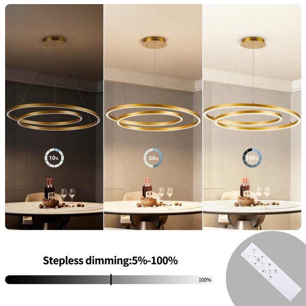 BRILAGI-LED Candelabru LED cu reglare a intensității luminii pe cablu TWISTER LED/105W/230V 3000-6000K auriu + telecomandă