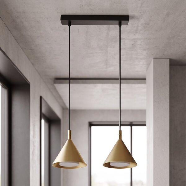 BRILAGI - LED Lustră suspendată pe cablu CONE DOUBLE 2xGX53/15W/230V auriu