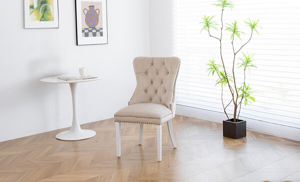 Scaun Living KJC005 Bej/Alb