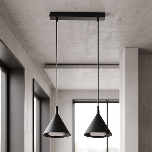 BRILAGI - LED Lustră suspendată pe cablu CONE DOUBLE 2xGX53/15W/230V neagră