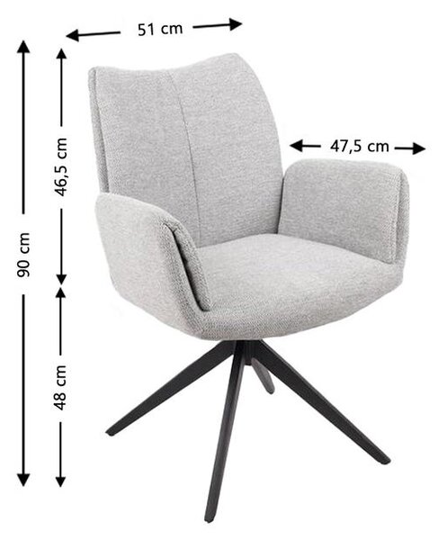 Scaun Living Rotativ KJC77 Gri Deschis